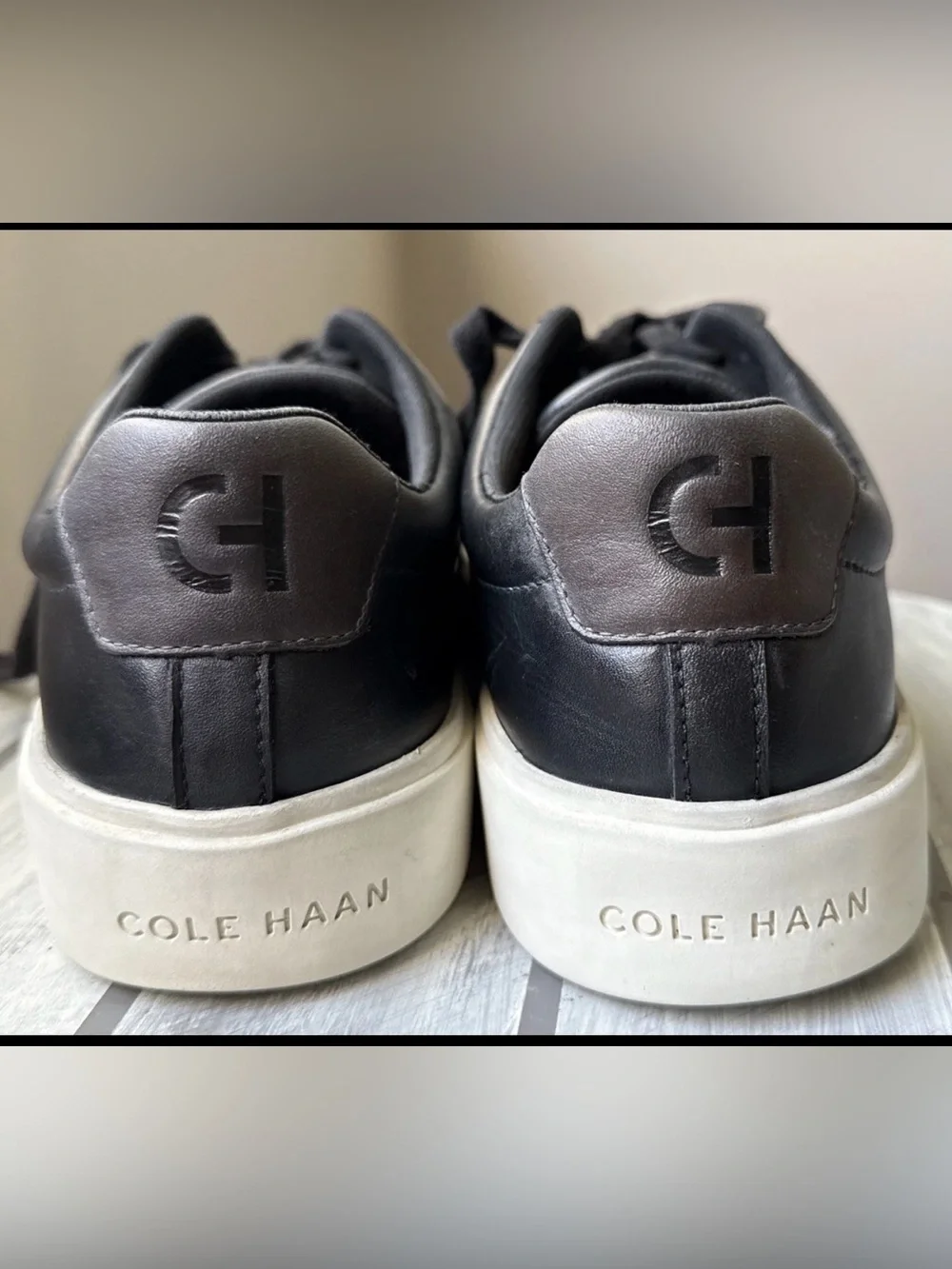 Cole Haan Grand Crosscourt Traveler Sneakers Men Size 12 Black Leather C36655